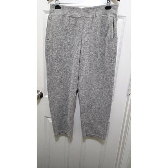 Patagonia Women's Gray Shearling Fleece Cropped Sweatpants Size L - Picture 2 of 7